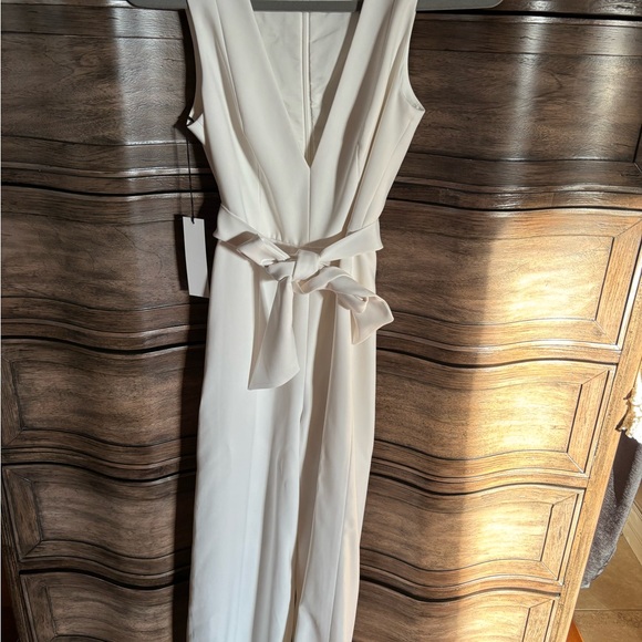 JAYGODFREY Pants - JAYGODFREY White Tie-Front Jumpsuit